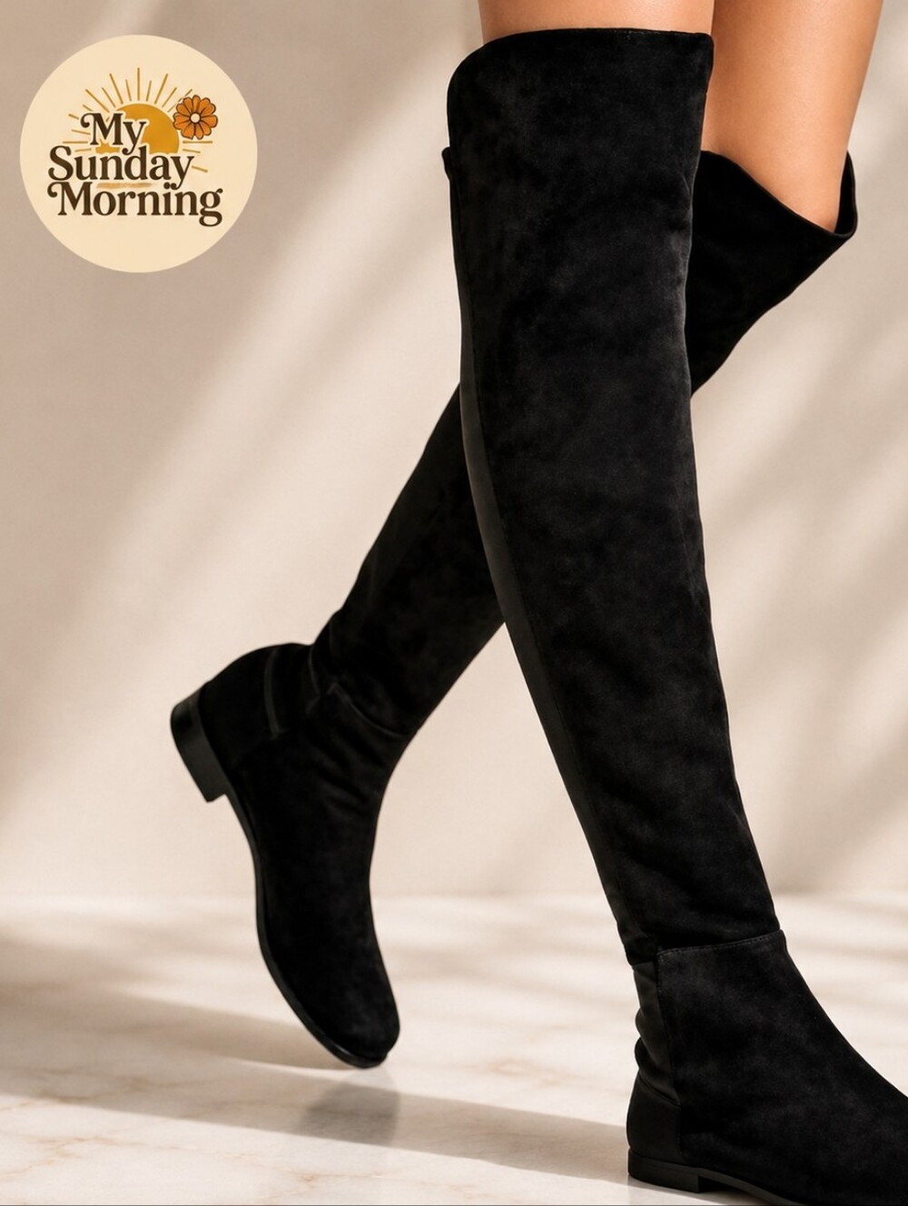 NWT Stuart Weitzman 5050 Over-the-Knee Black Suede Boots Size 6